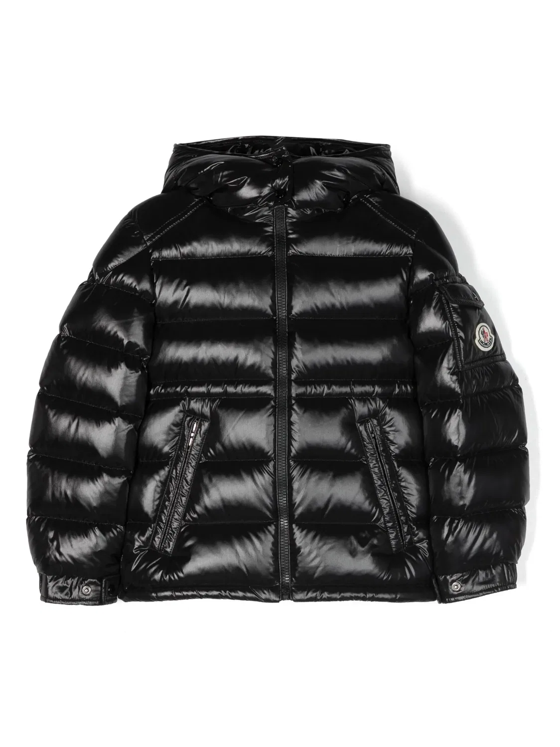 Удлиненная куртка с логотипом и утеплителем Moncler, черный
