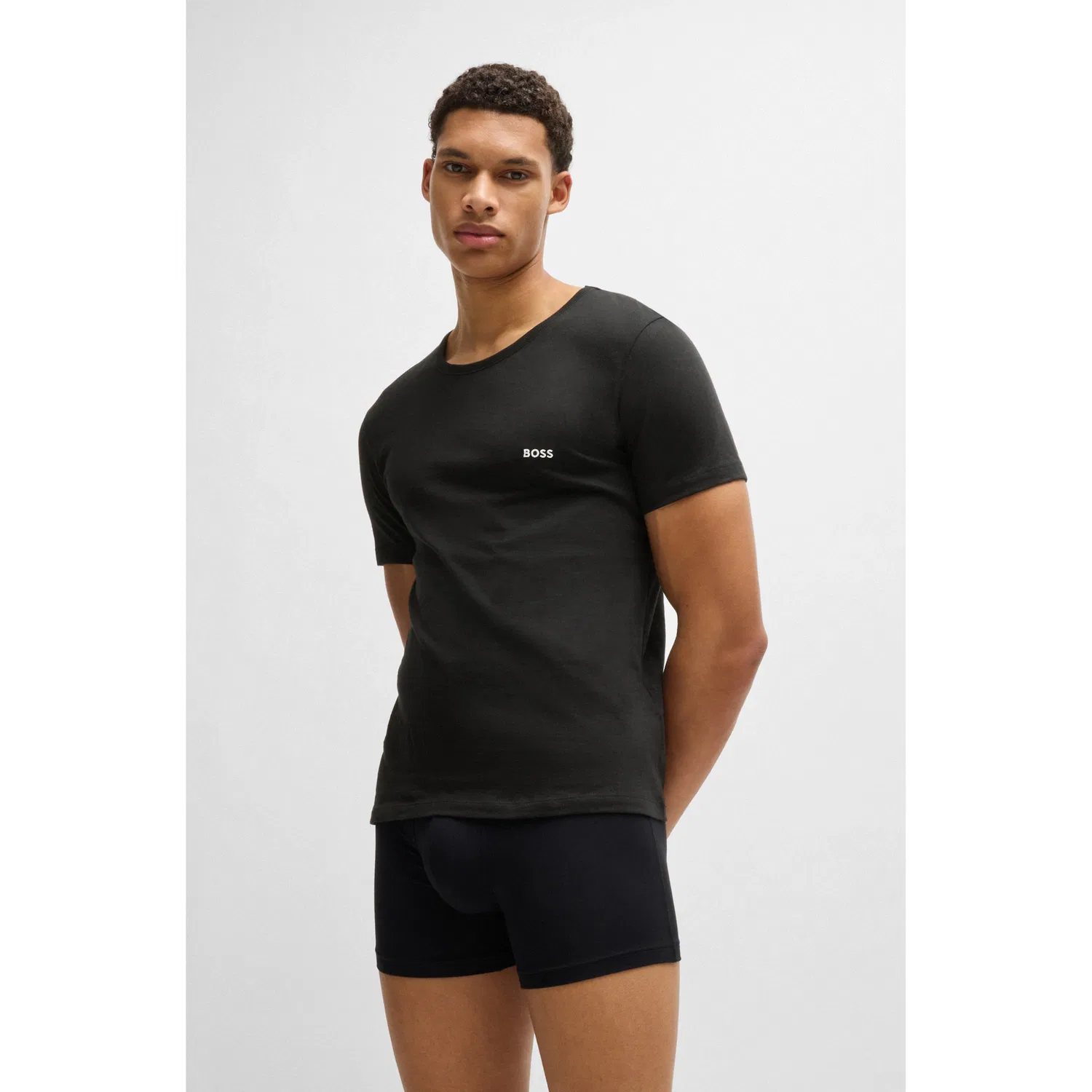 Мужская хлопковая нижняя белье-майка BOSS One, Medium Beige — фото 4