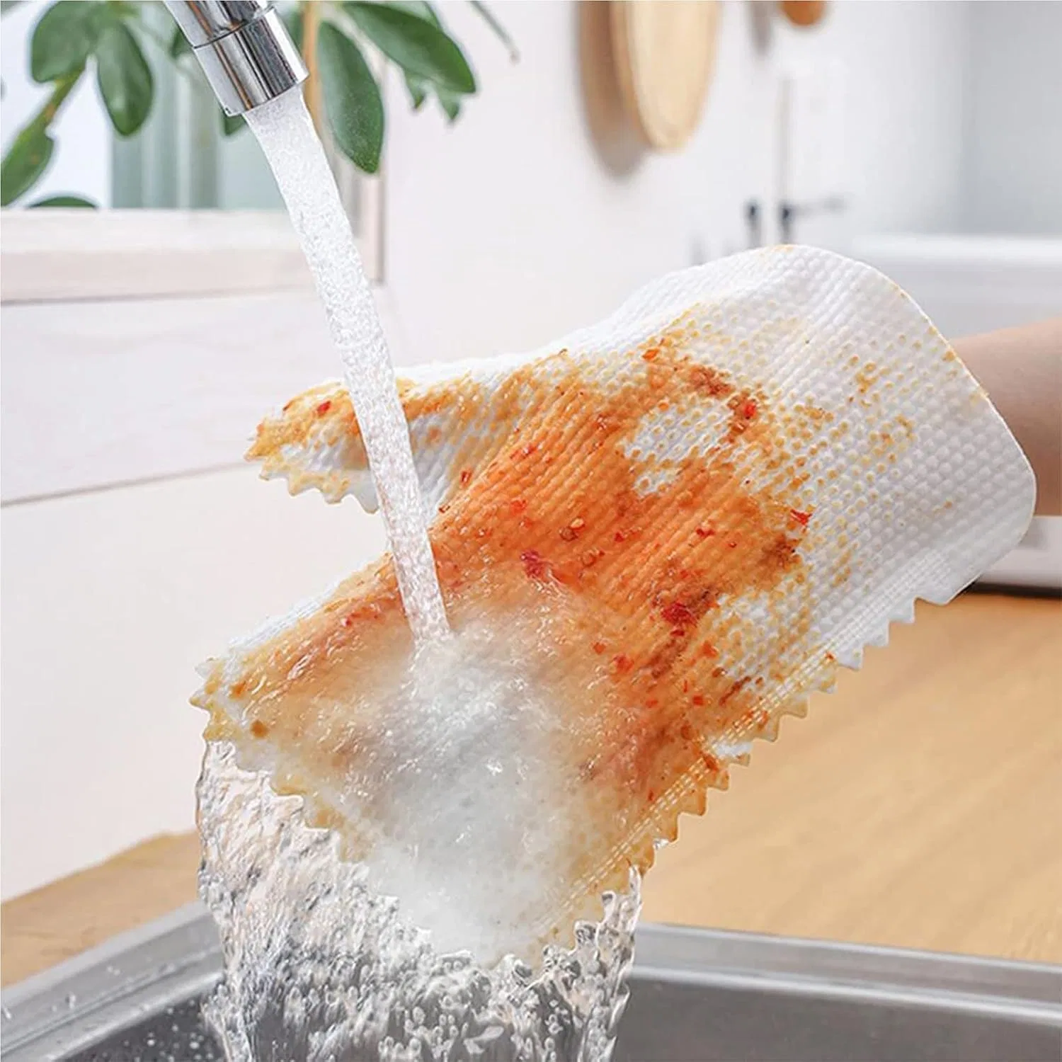 Перчатки для уборки Fish Scale, MXRFACTory, 20 шт, Белый — фото 4