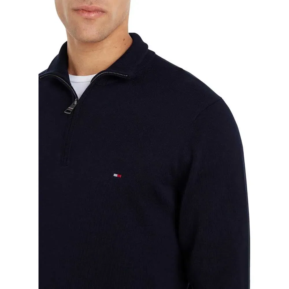 Мужской свитер с полузастежкой-молнией Essential Tommy hilfiger, Blue — фото 4
