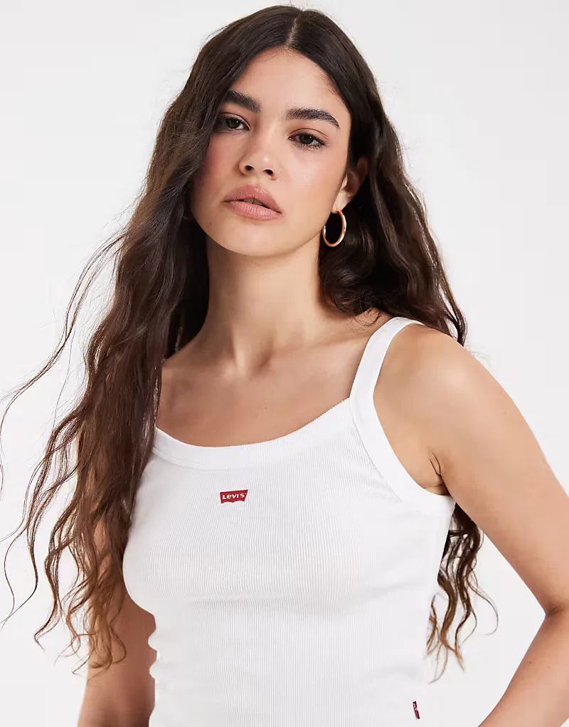 Базовая спортивная ребристая майка Levi's, белый — фото 2