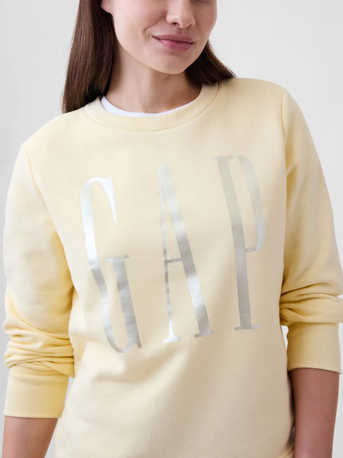 Свитшот Relaxed Logo Gap, желтый — фото 4