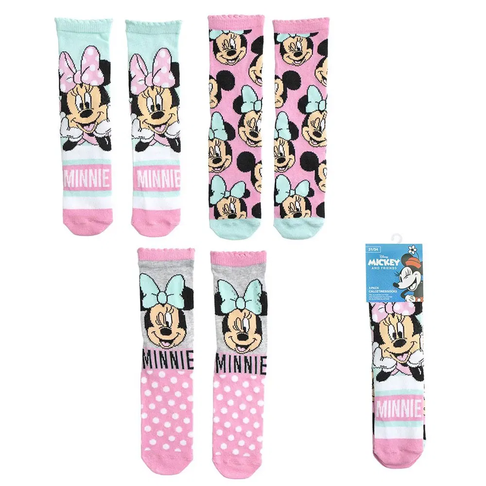 Детские носки для девочек с принтом Minnie Disney, Pink
