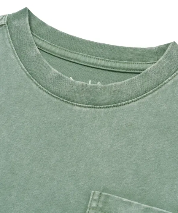 Футболка с принтом, Kids pigment tag pocket tee, BROWNBREATH, мятный — фото 4