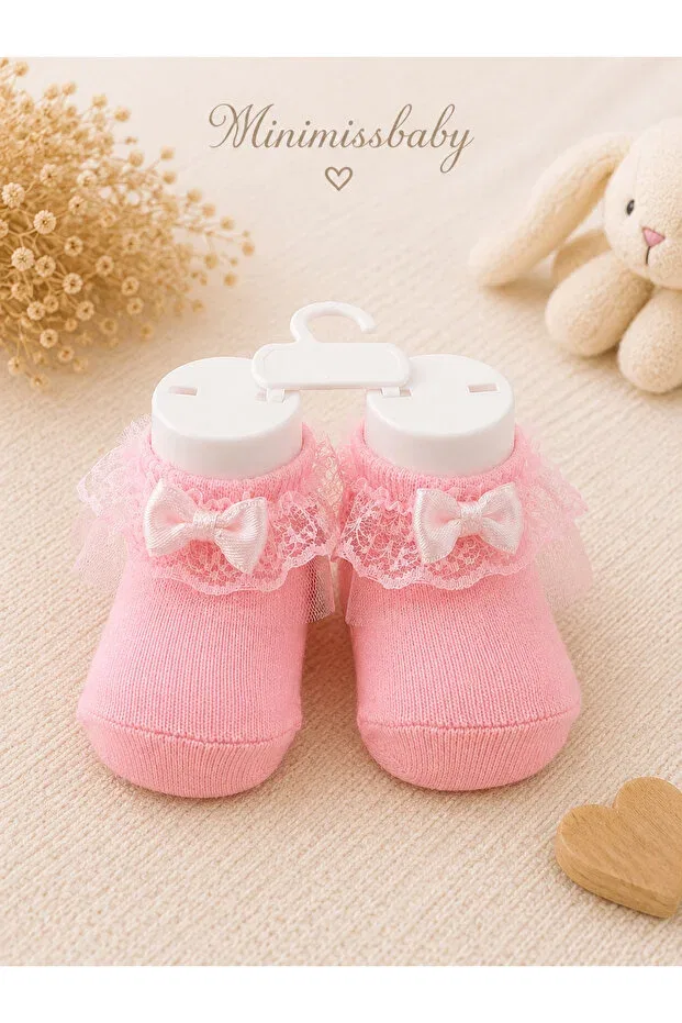 Детские носки для девочек хлопковые 3 шт Minimissbaby, White — фото 3