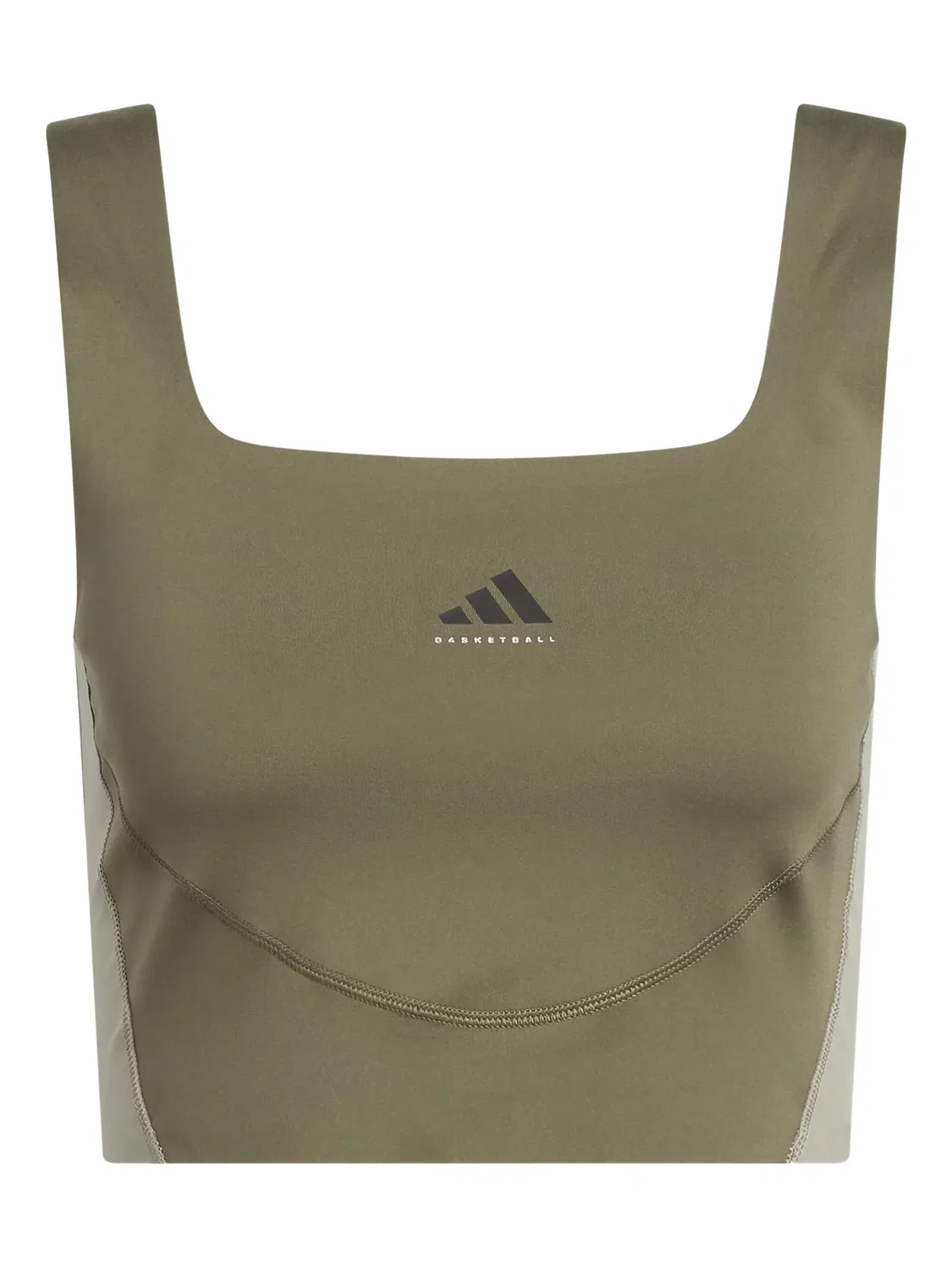 Топ с квадратным вырезом Adidas, зеленый