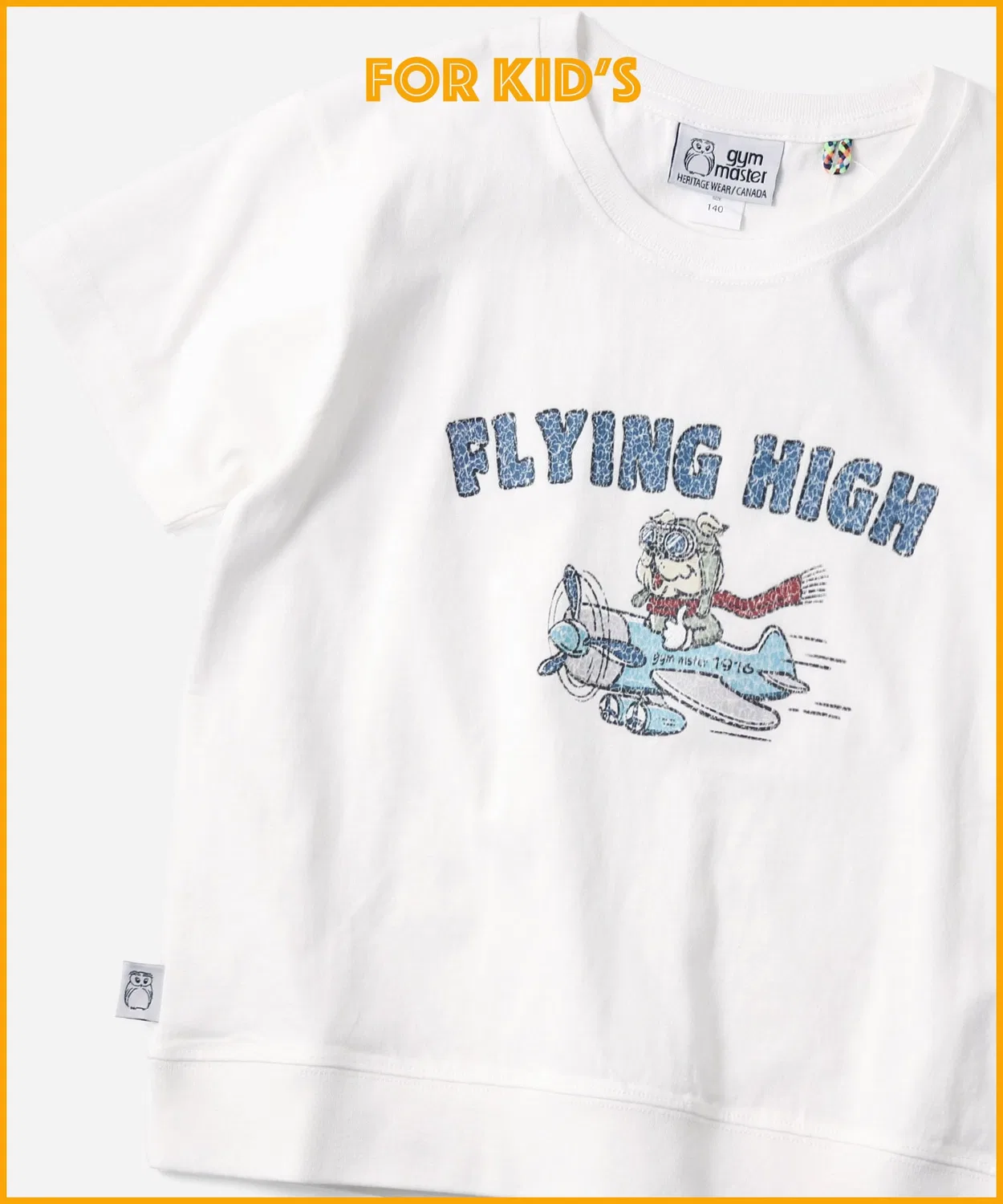 Детская футболка с принтом FLYING HIGH gym master, White