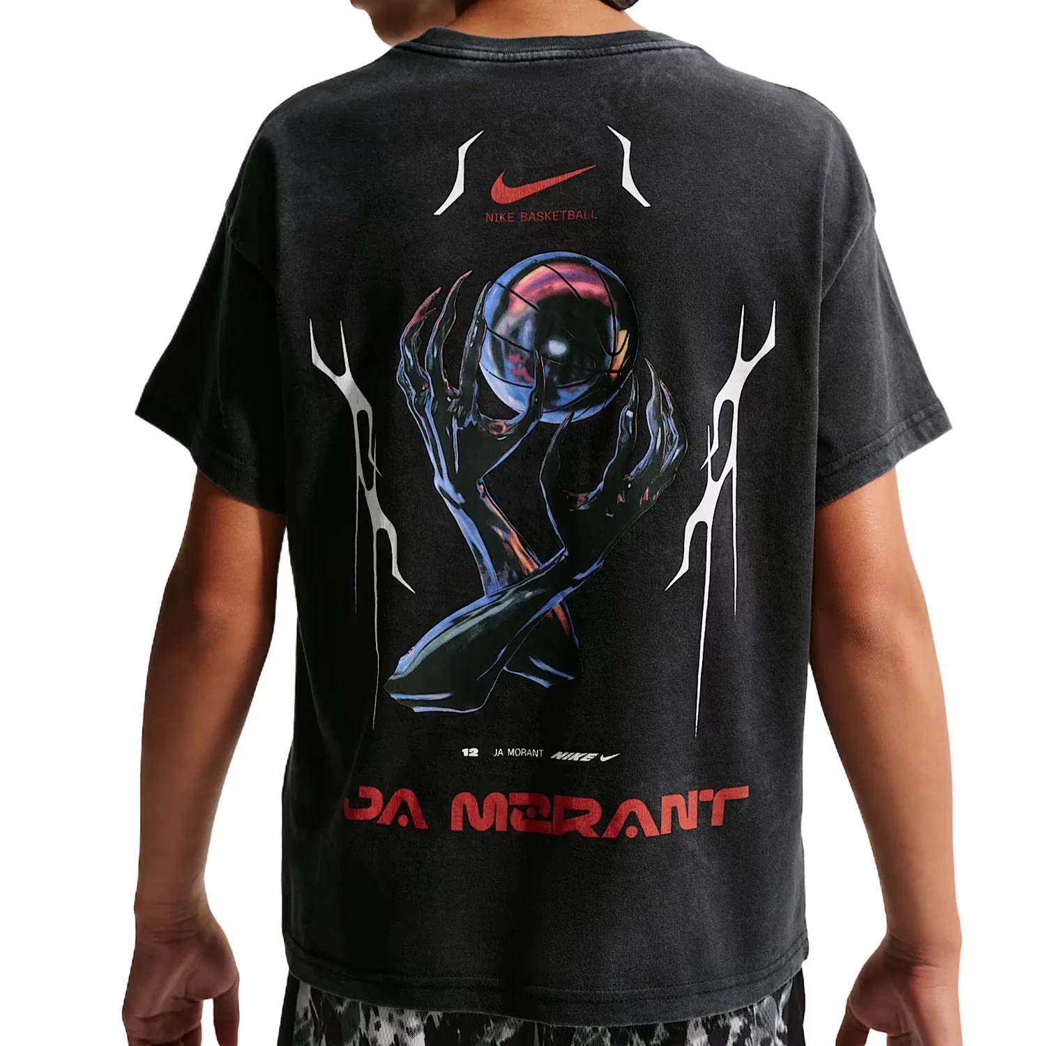 Детская футболка Nike Crew Neck Moderate Stretch, Black — фото 3