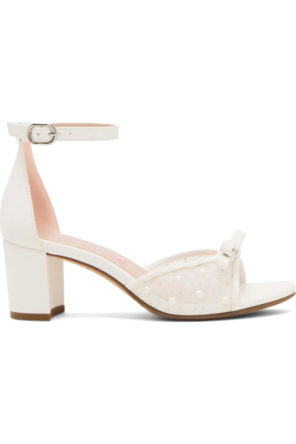 Сандалии детские с бусинами и бантом Jadia Steve Madden, Wht Mesh — фото 2