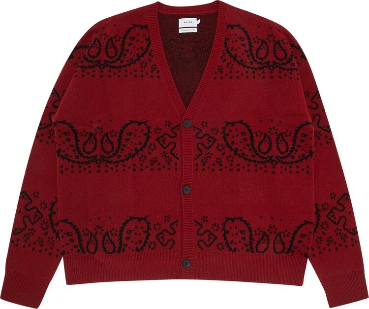 

Кардиган Rhude Bandana Knit Cardigan 'Red/Black', красный