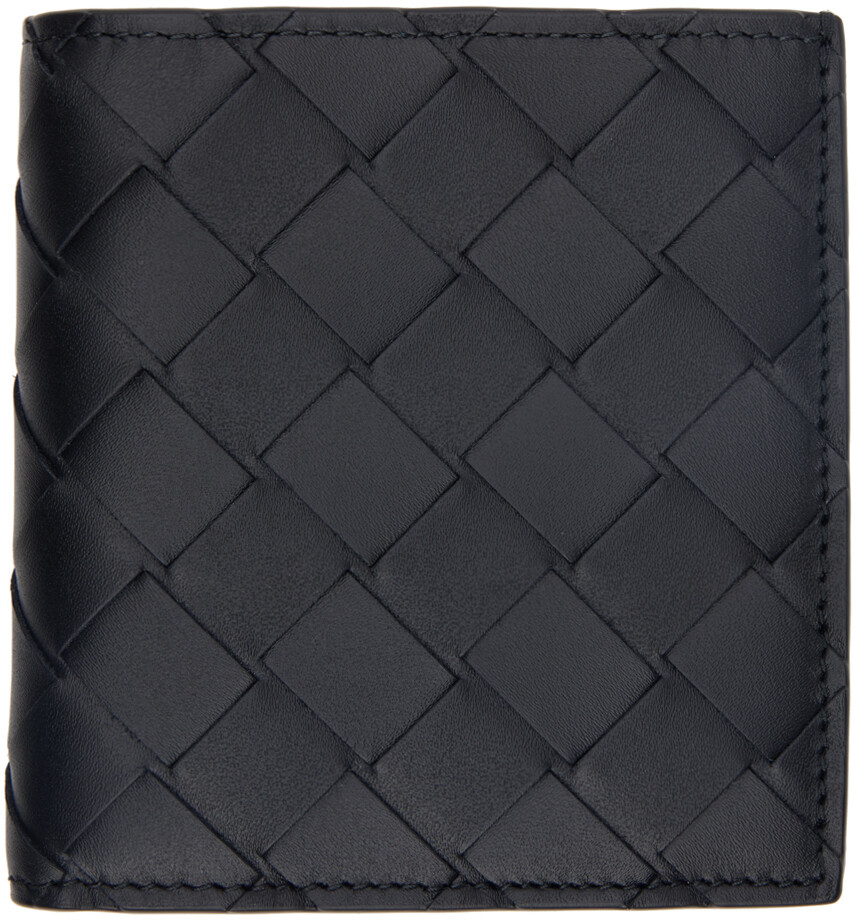 

Черный тонкий бумажник в два сложения Bottega Veneta