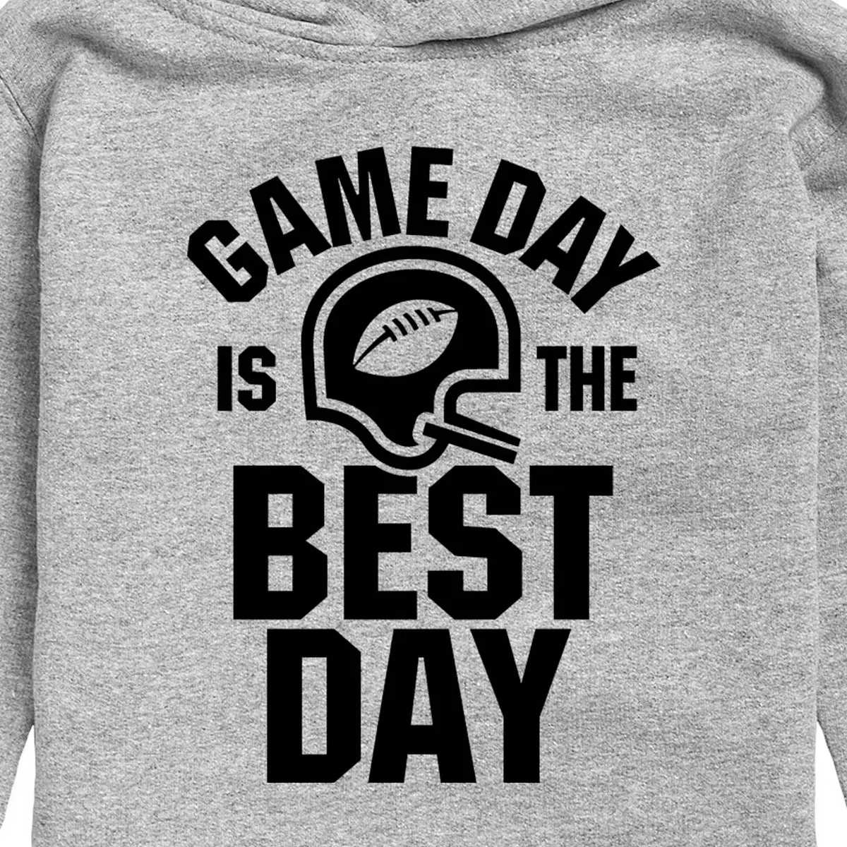 Детское худи для мальчиков с длинным рукавом Game Day is the Best Day Instant Message, Athletic Heather — фото 2
