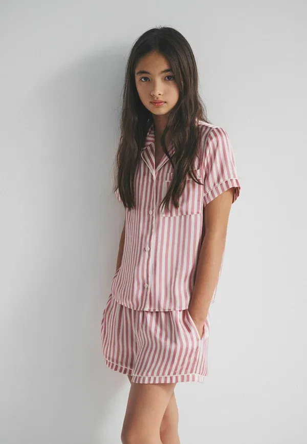 Комплект пижамы из 2 предметов из сатина, Regular fit - 2 pack short sleeve set, The Set, Pink Plum, розовый — фото 4