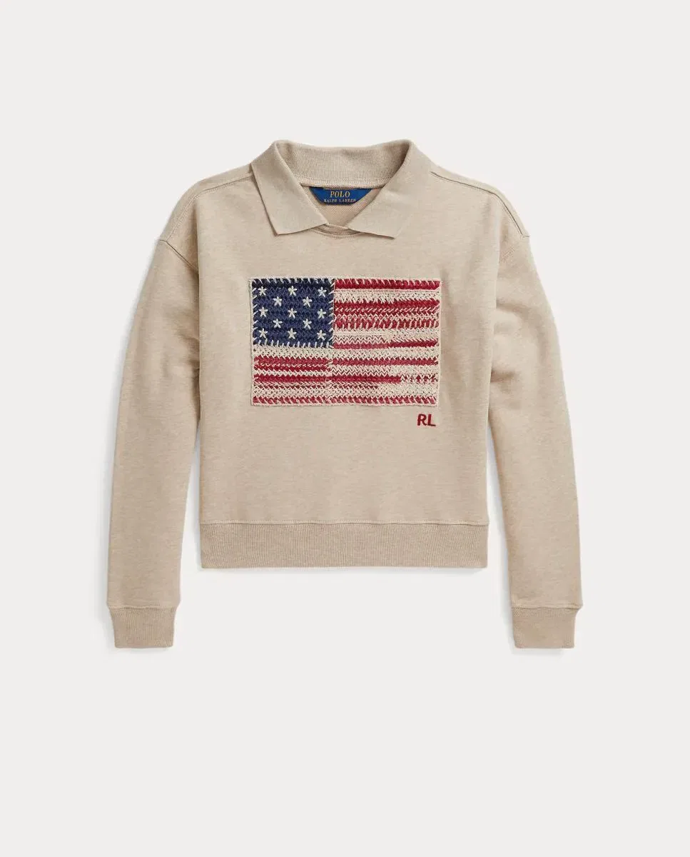 Детская свитшот с принтом Natural Polo Ralph Lauren, Natural — фото 4