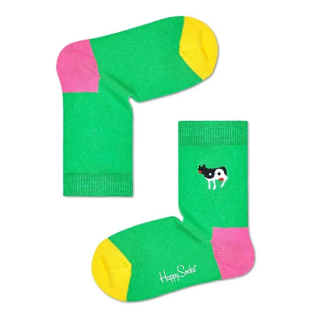 Носки с вышивкой Yin Yang Cow Happy Socks, зеленый