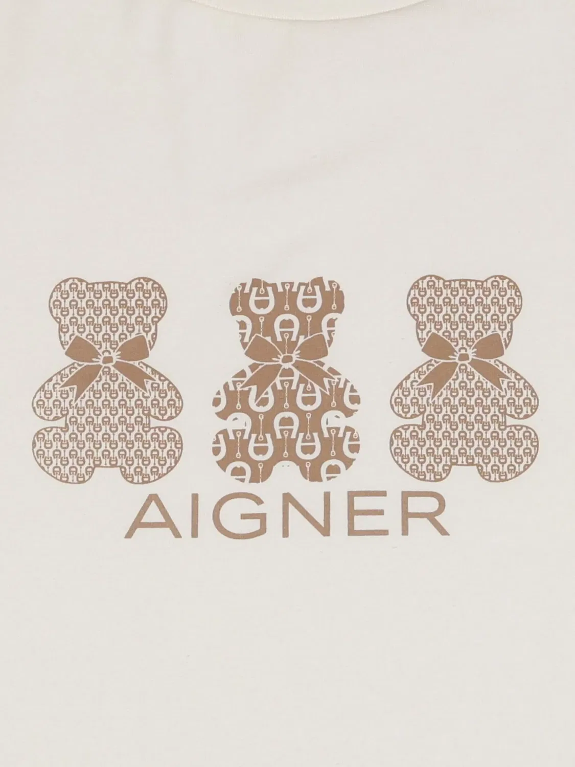 Футболка с принтом Teddy Aigner Kids, нейтральные цвета — фото 3
