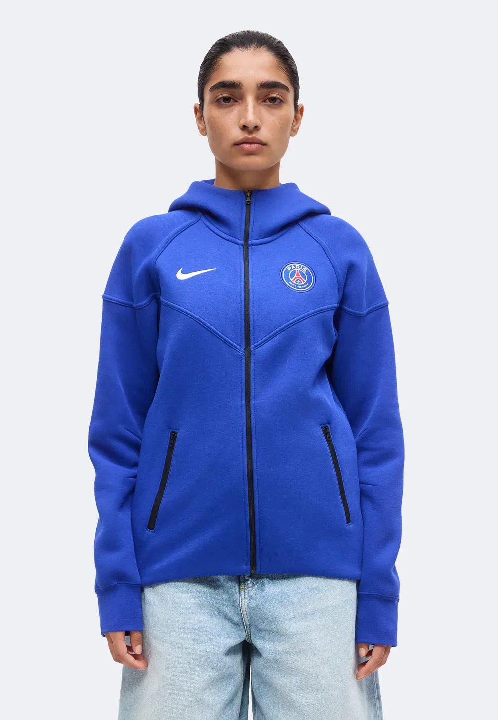 Псж - толстовка на молнии Nike Performance, Old Royal/White