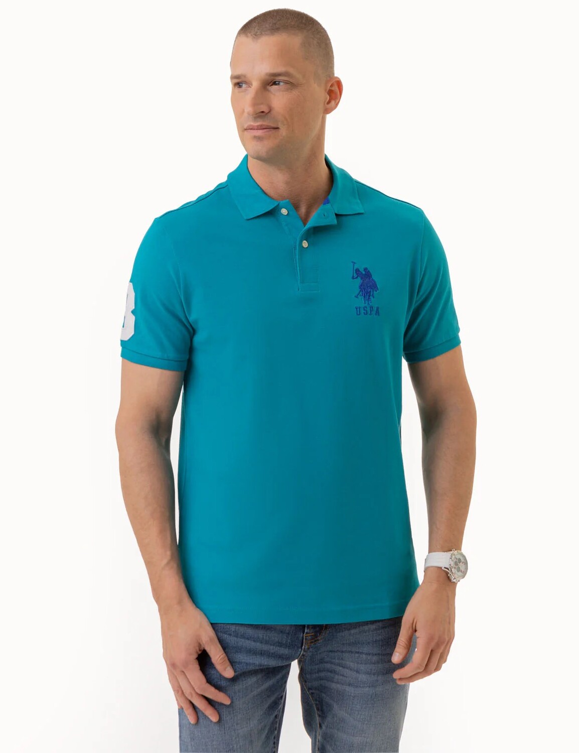 

Футболка поло U.S. Polo Assn. Big Logo Solid, голубой