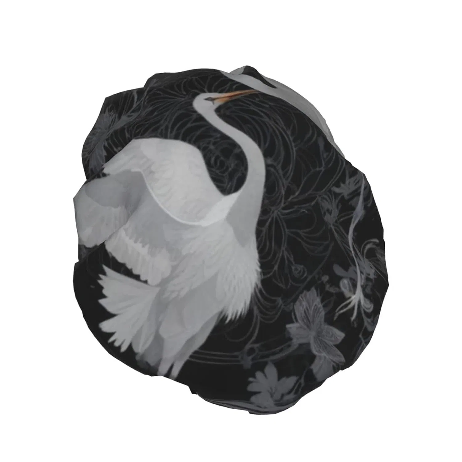Шапочка для душа Asian Japanese Crane Pattern, ZSUUGJ, Black — фото 2