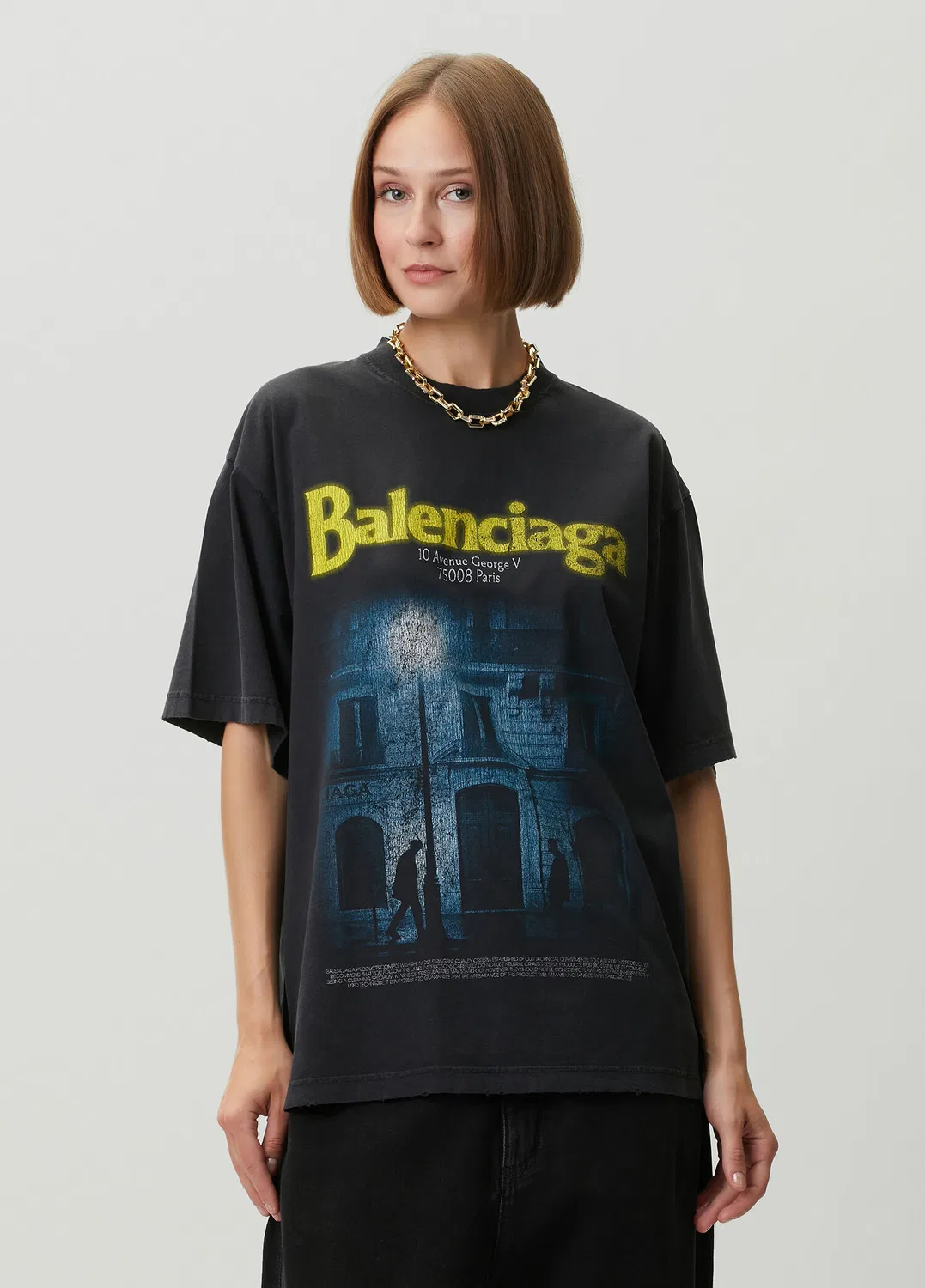 Футболка оверсайз с принтом Balenciaga, black