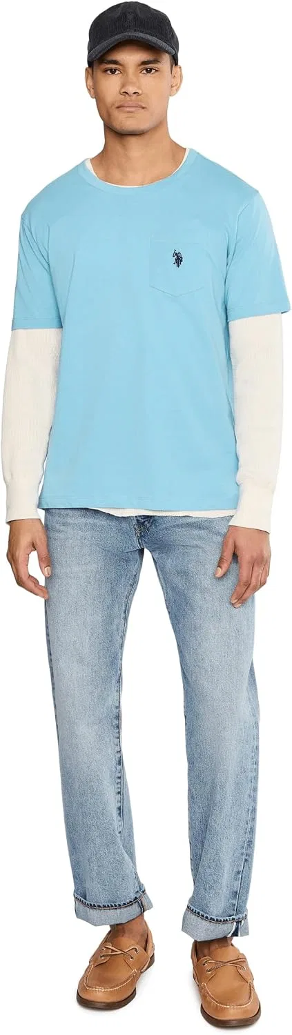 Мужская футболка с нагрудным карманом U.S. Polo Assn., Canyon Blue — фото 2