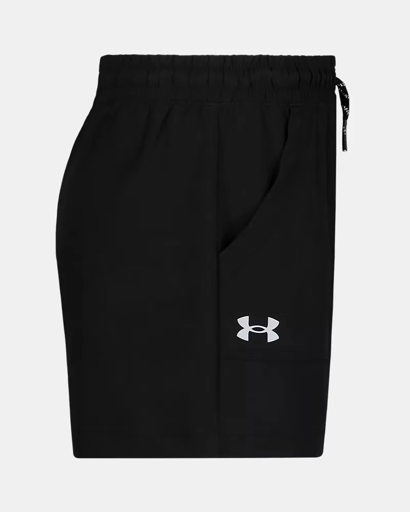 Шорты спортивные детские с защитой UPF 50+ и стрейч-тканью UA UPF 50+ Stretch UnderArmour, Black/Mod Gray — фото 2