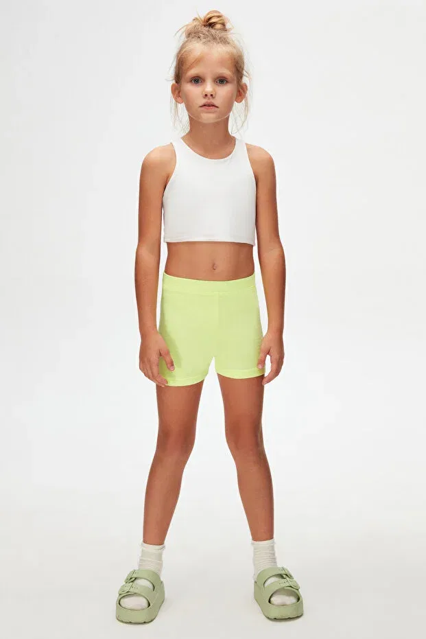 Детские шорты для девочек с эластичным поясом Basic Lovetti, Neon Yellow