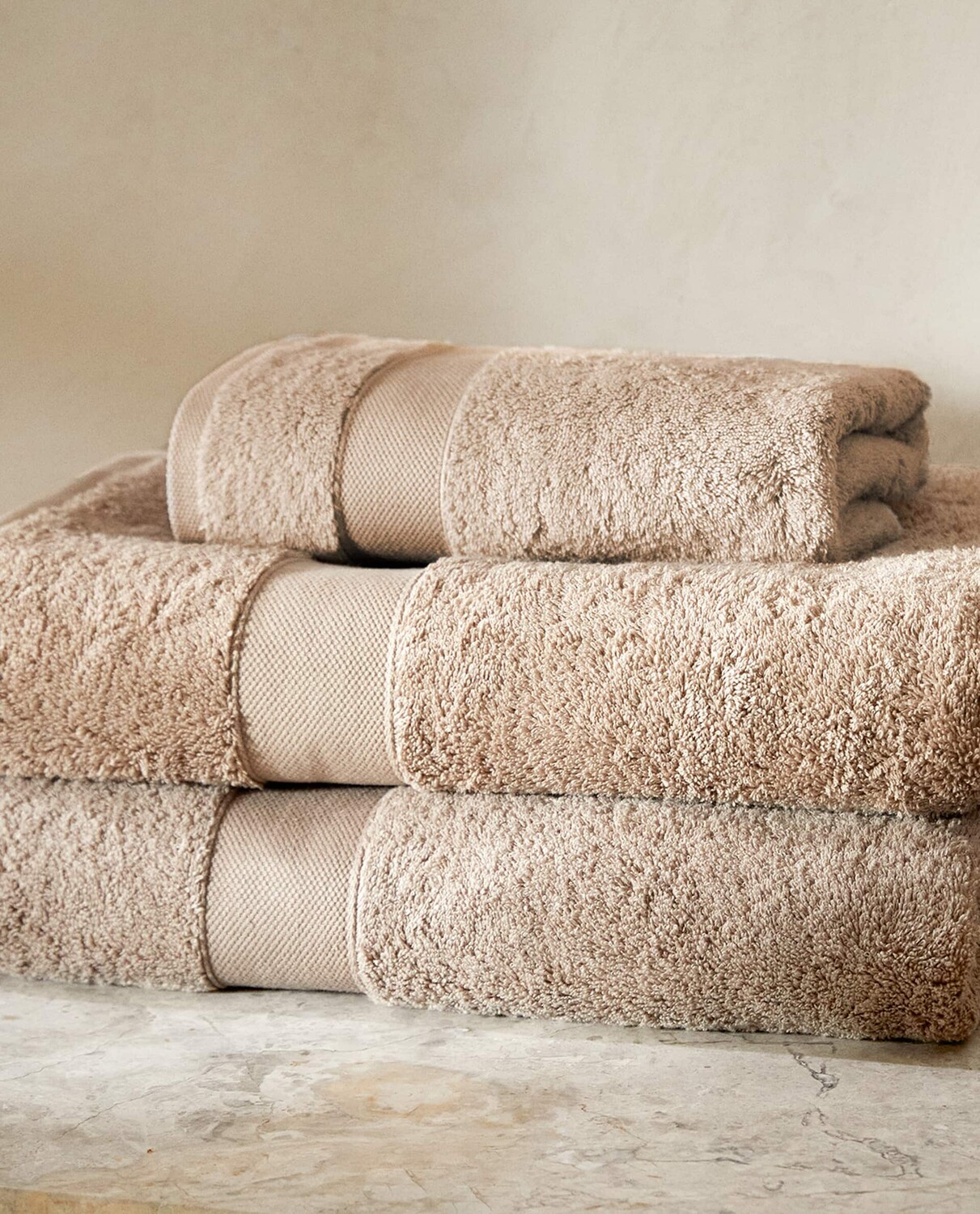 Полотенце Zara Home Premium Cotton, бежевый — фото 3