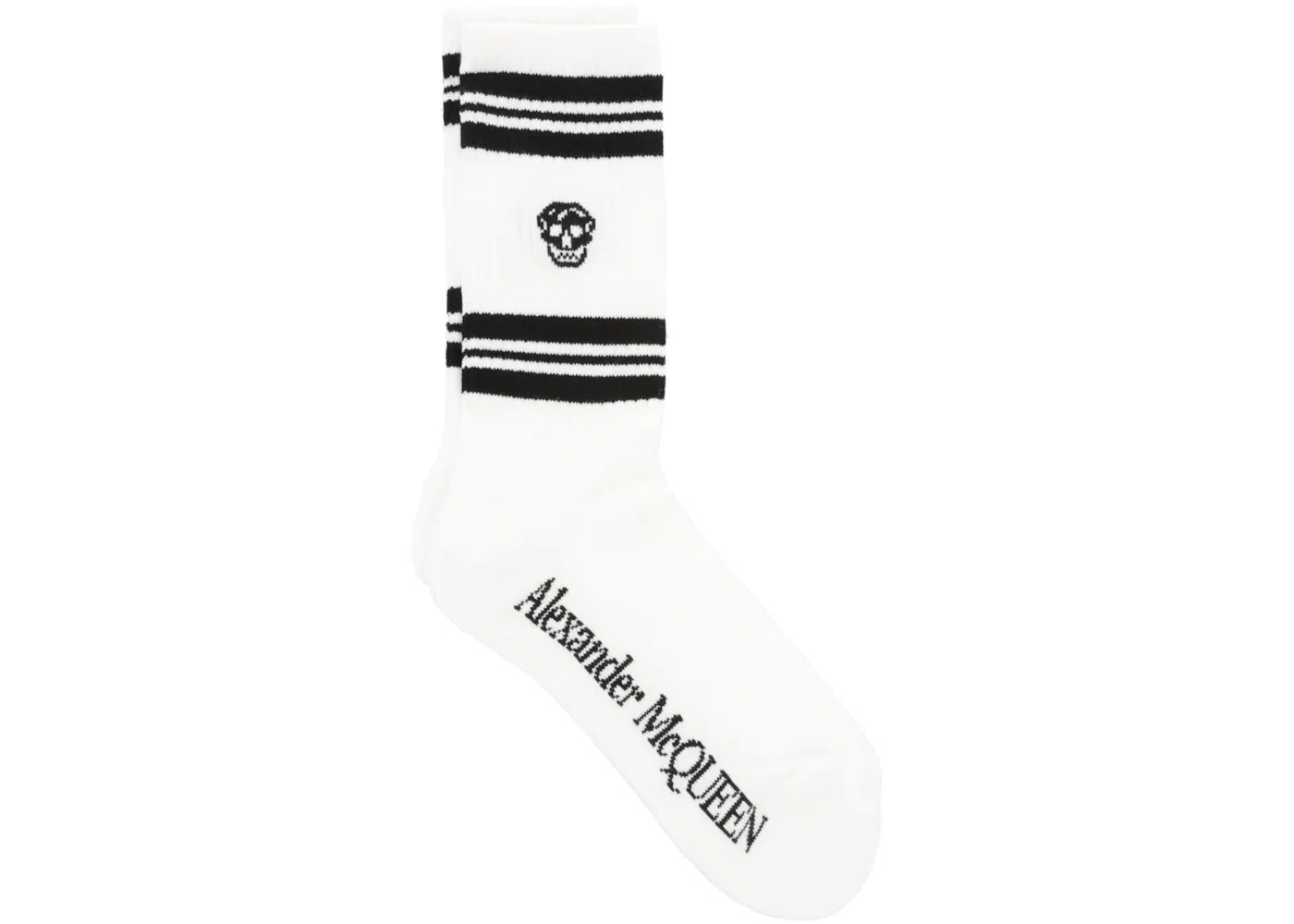 Мужские носки с принтом Socks Alexander McQueen, White Black