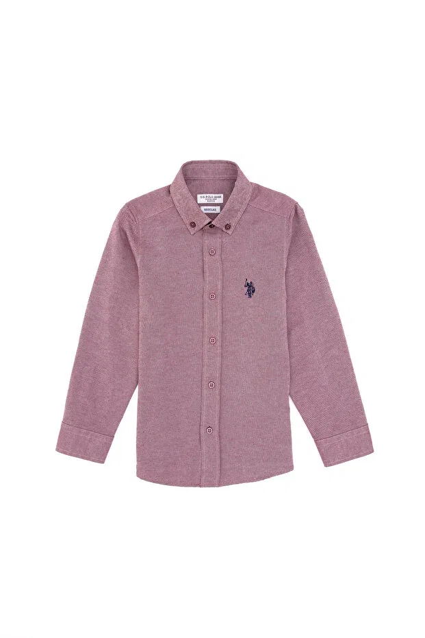 Детская рубашка с длинным рукавом U.S. Polo Assn., Plum — фото 3