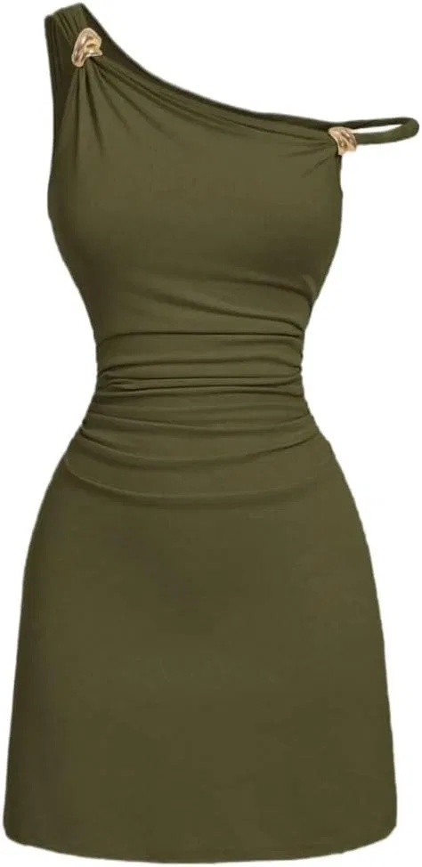 Женское облегающее платье с драпировкой Army Green, Army Green