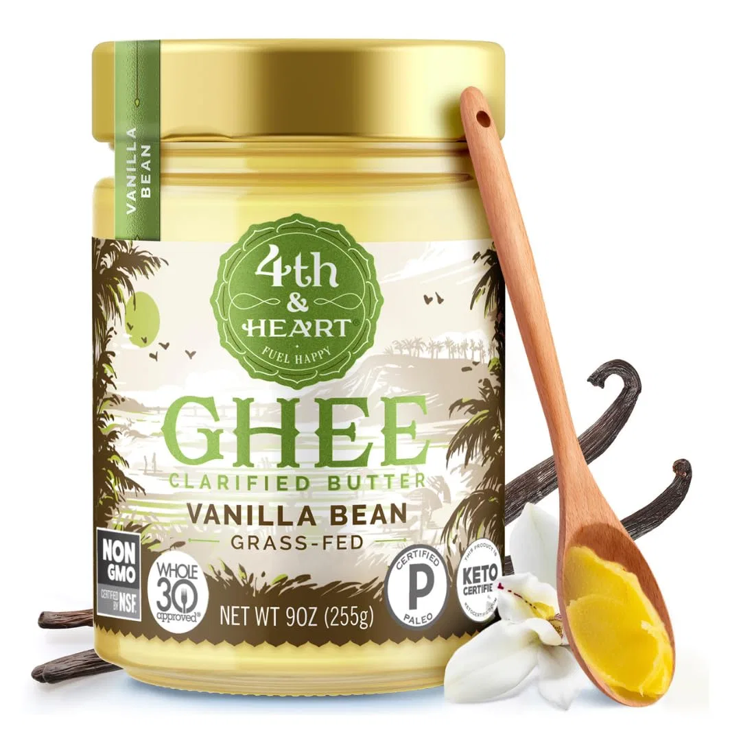 Масло топленое с ванилью, Grass-Fed Ghee Butter, 4th & Heart, 255 г