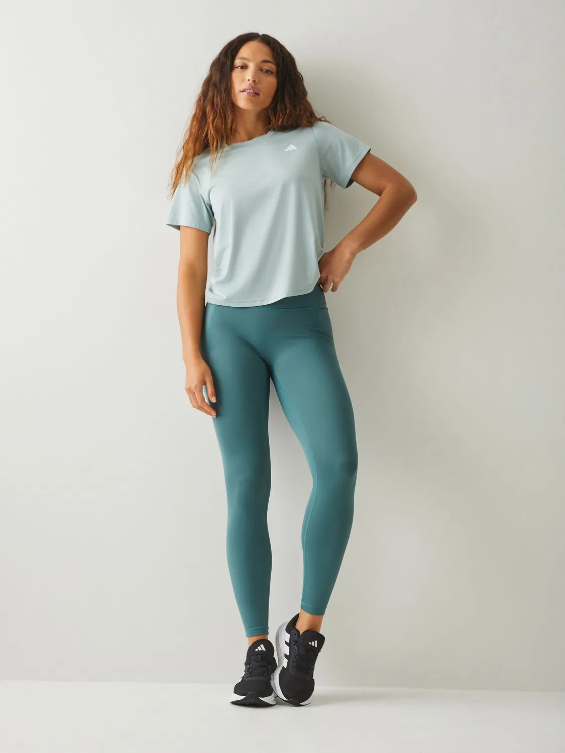 Леггинсы Optime Workout adidas, зеленый — фото 3