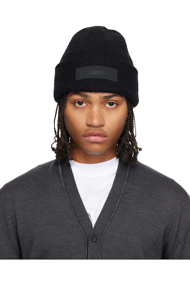 

Шапка-Бини La croisière из грубого зерна Jacquemus, черный