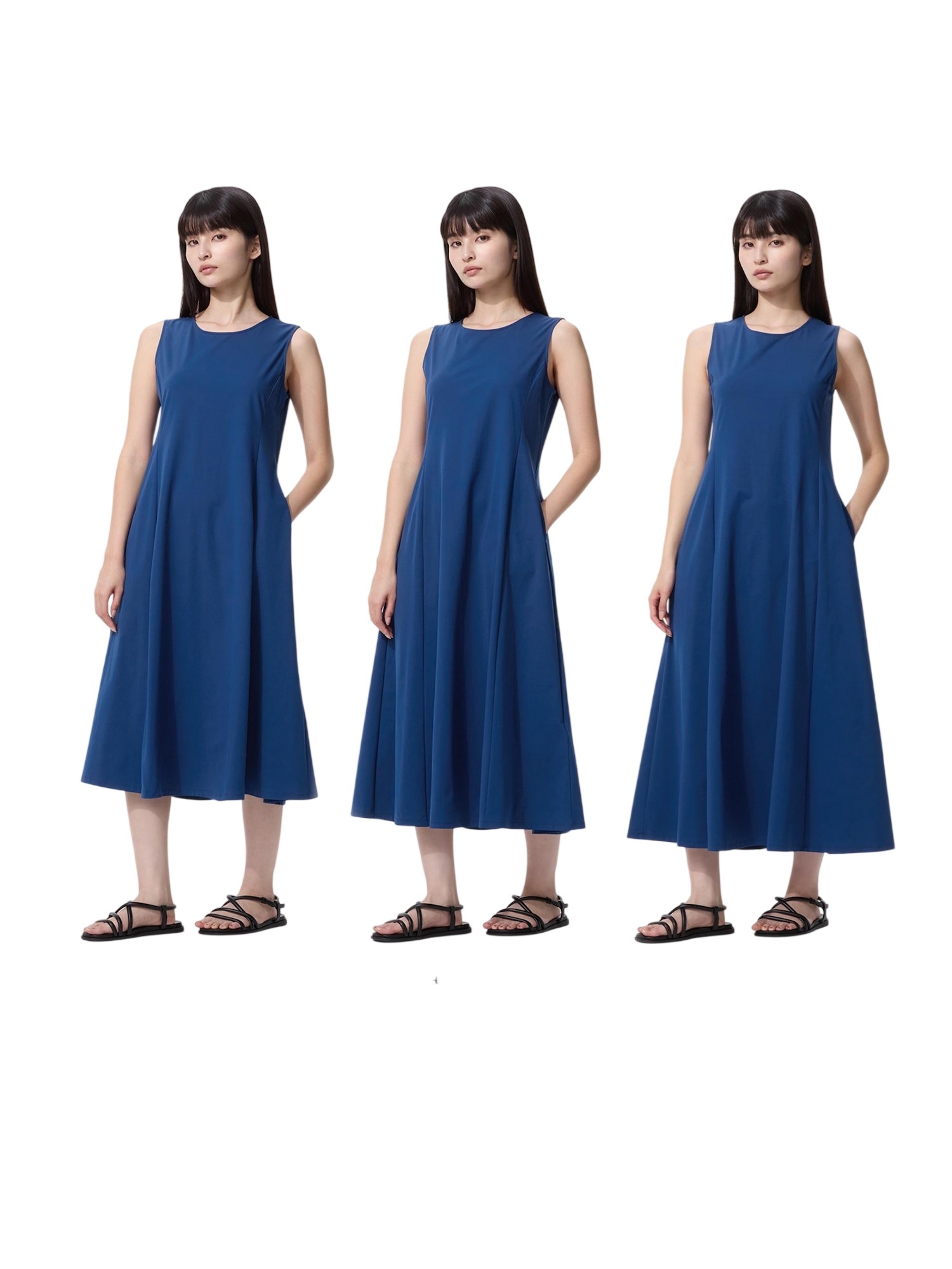 Платье без рукавов Uniqlo Ultra-stretch AIRism Short Length, 68 синий — фото 2