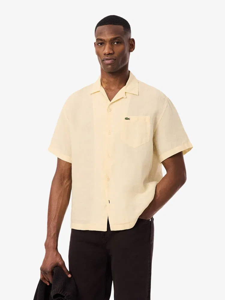Рубашка с коротким рукавом гавайская LACOSTE, Ivory