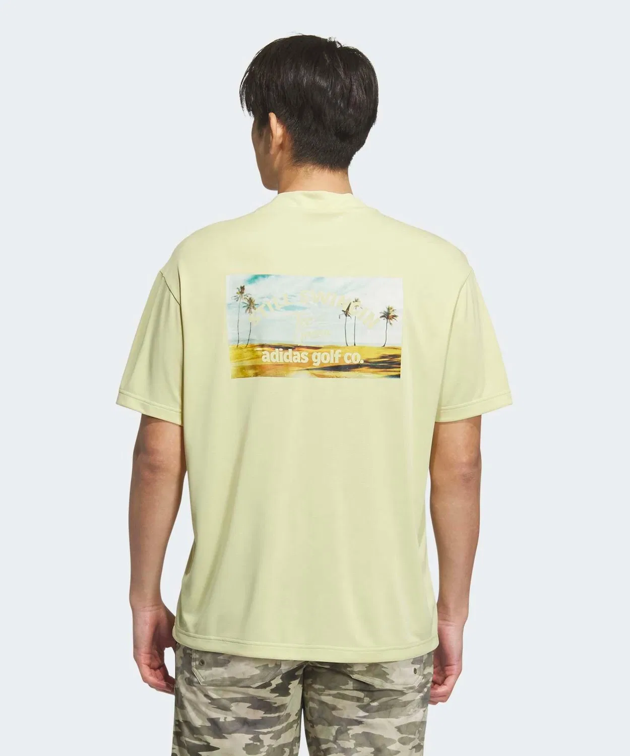 Мужская футболка с принтом с коротким рукавом HEAT. RDY Mock Neck Adidas, Light Yellow — фото 4