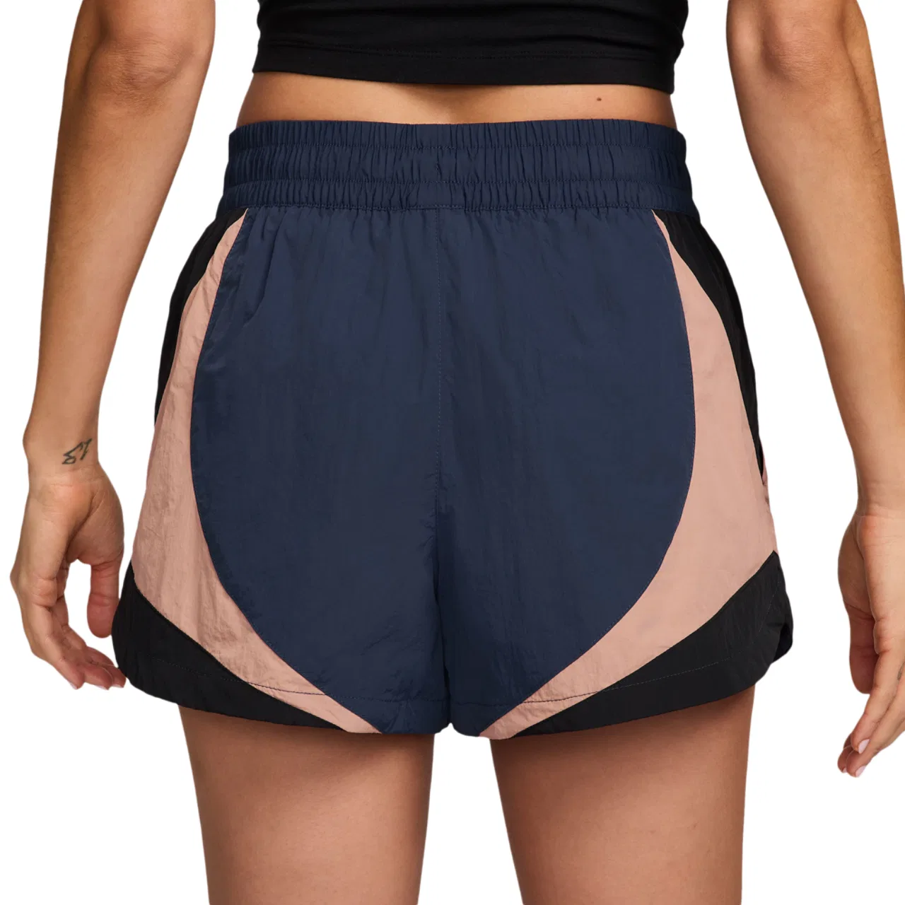 Шорты для женщин Nike Street 3" Track, цвет Midnight Navy/Black/Particle Pink — фото 2