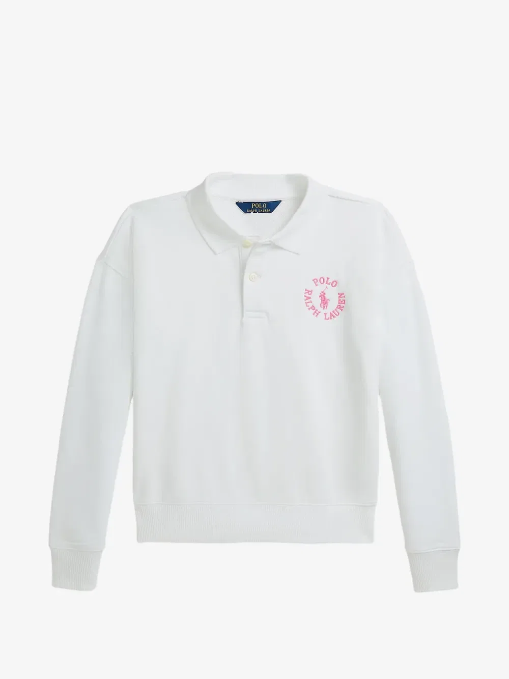 Свитер поло с вышитым логотипом POLO RALPH LAUREN KIDS, белый