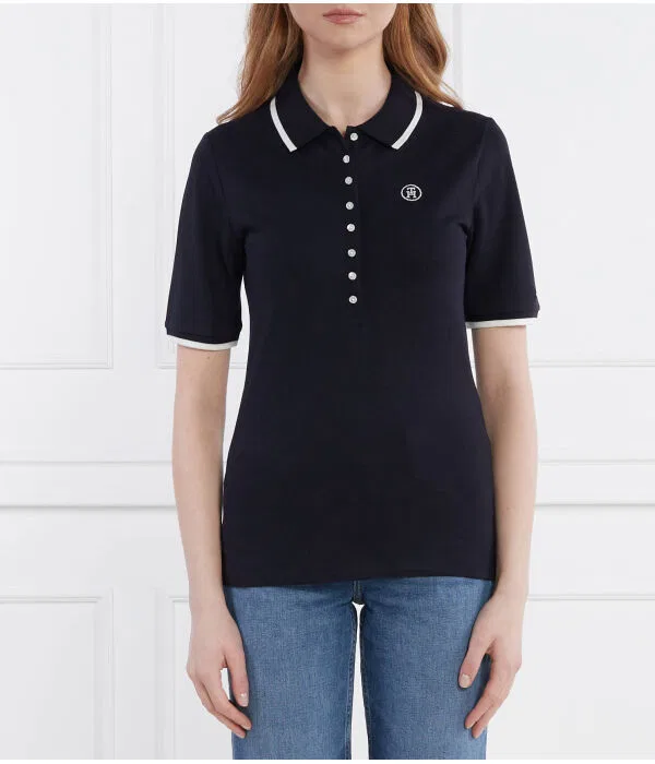 Женское поло с принтом Polo Tipping Tommy Hilfiger, Blu Marino