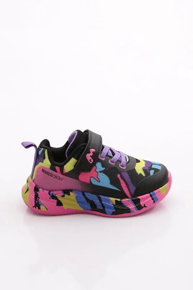 Детские кроссовки для девочек с узором Marco Kids, Black