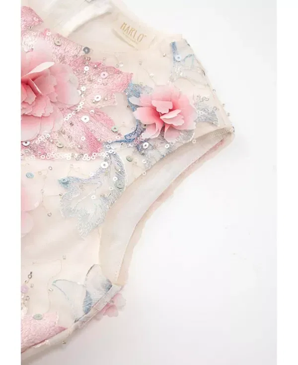 Детское платье для девочек без рукавов Rosalia Embroidered Marlo Kids, Floral — фото 4