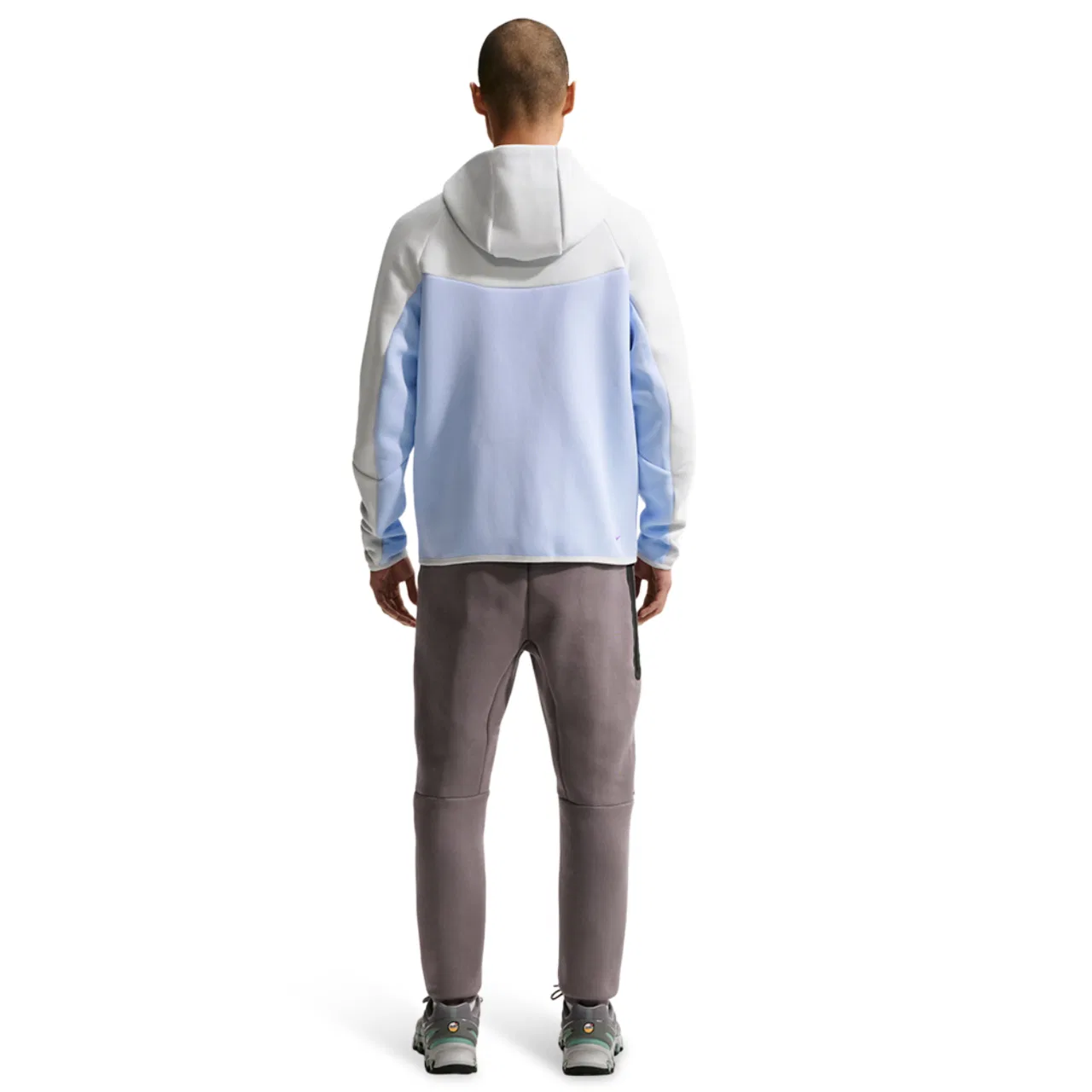 Мужская куртка Tech Fleece Windrunner Nike, цвет Hydrogen Blue/Bright Violet/Off White — фото 4