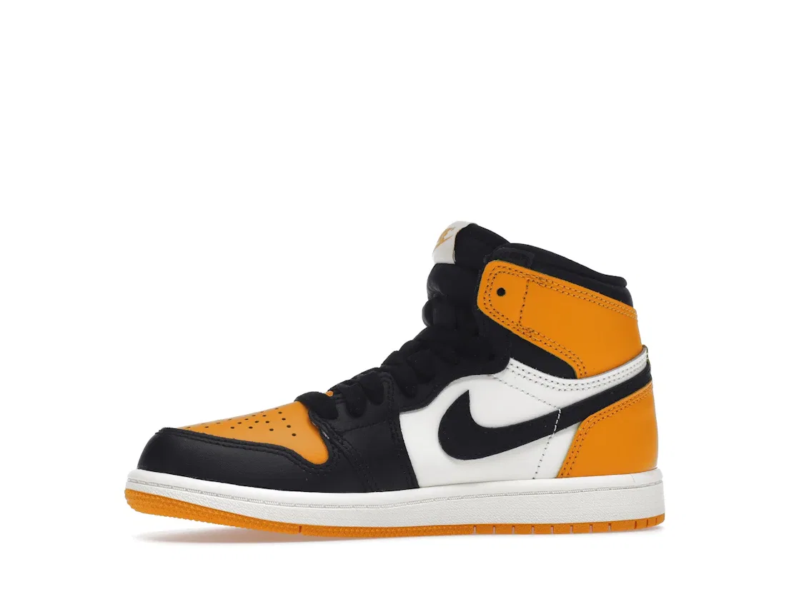 Детские кроссовки кожаные Jordan 1 Retro High OG Taxi, Taxi/Black-Sail — фото 3