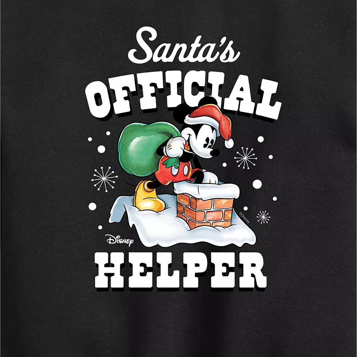 Детский свитшот для мальчиков с принтом Mickey Mouse Santas Official Helper Disney, Black — фото 2