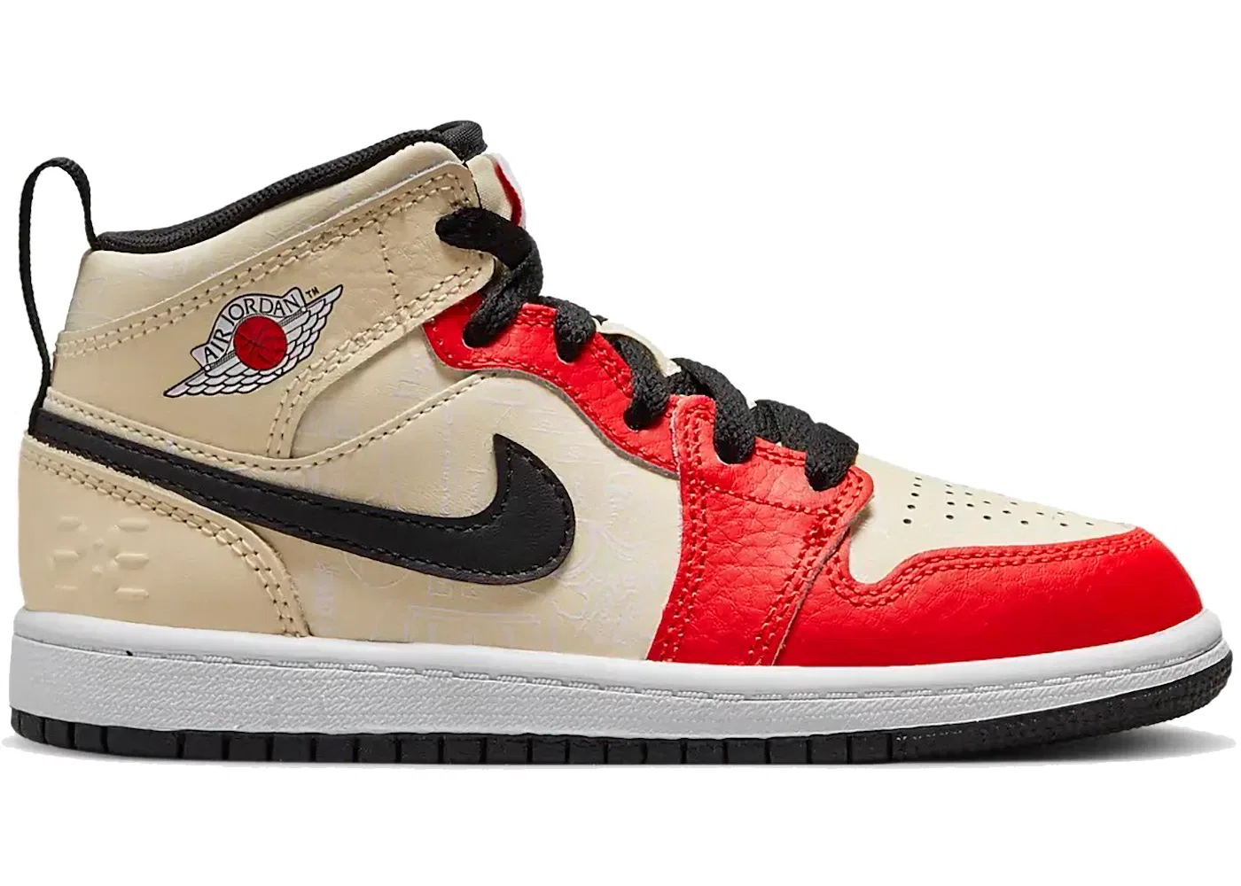 Детские кроссовки Lifestyle Jordan 1 Mid SS Jordan, Muslin/Black/White/Chile Red