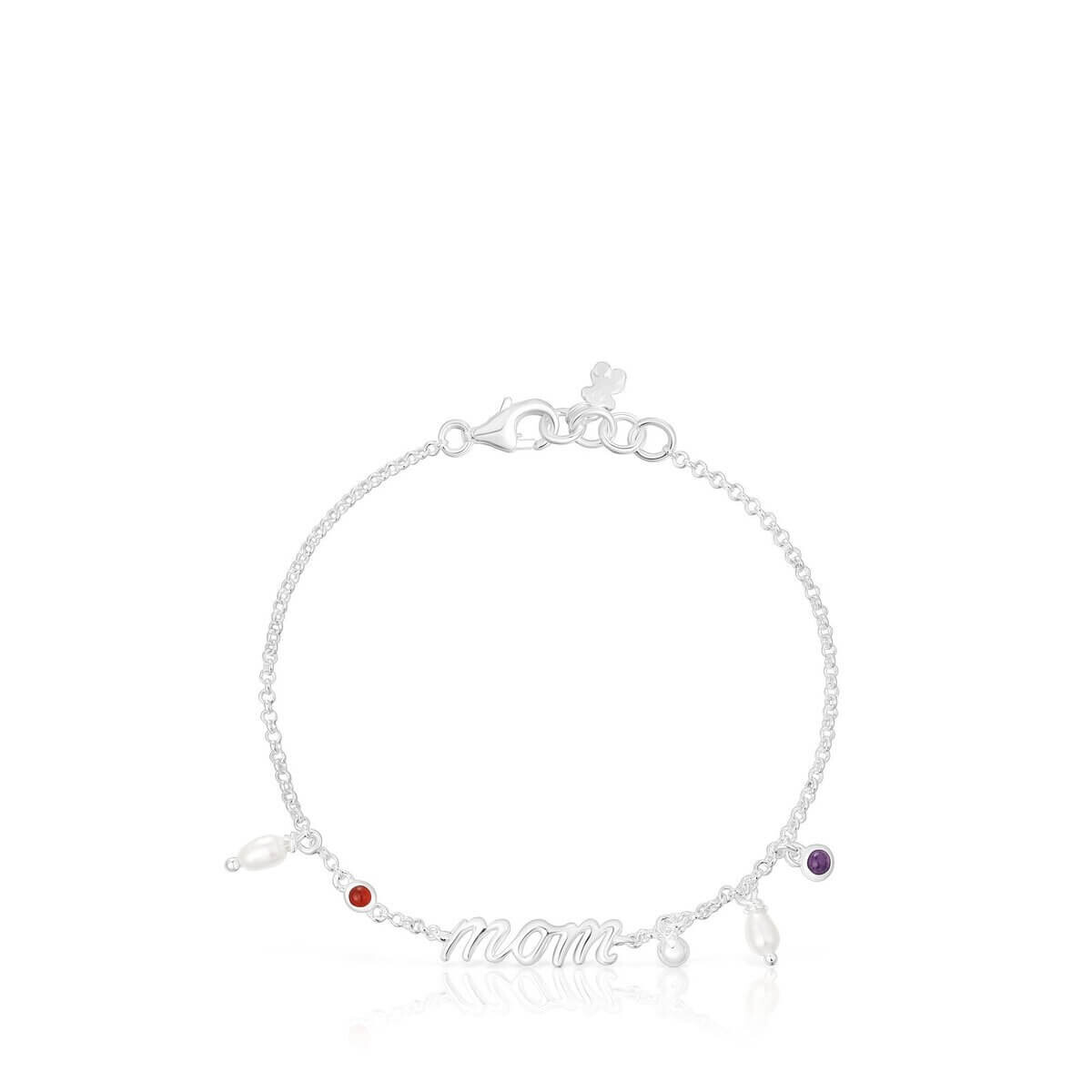 

Браслет Tous Mama Silver Mom With Cultured Pearls And Gemstones, серебро