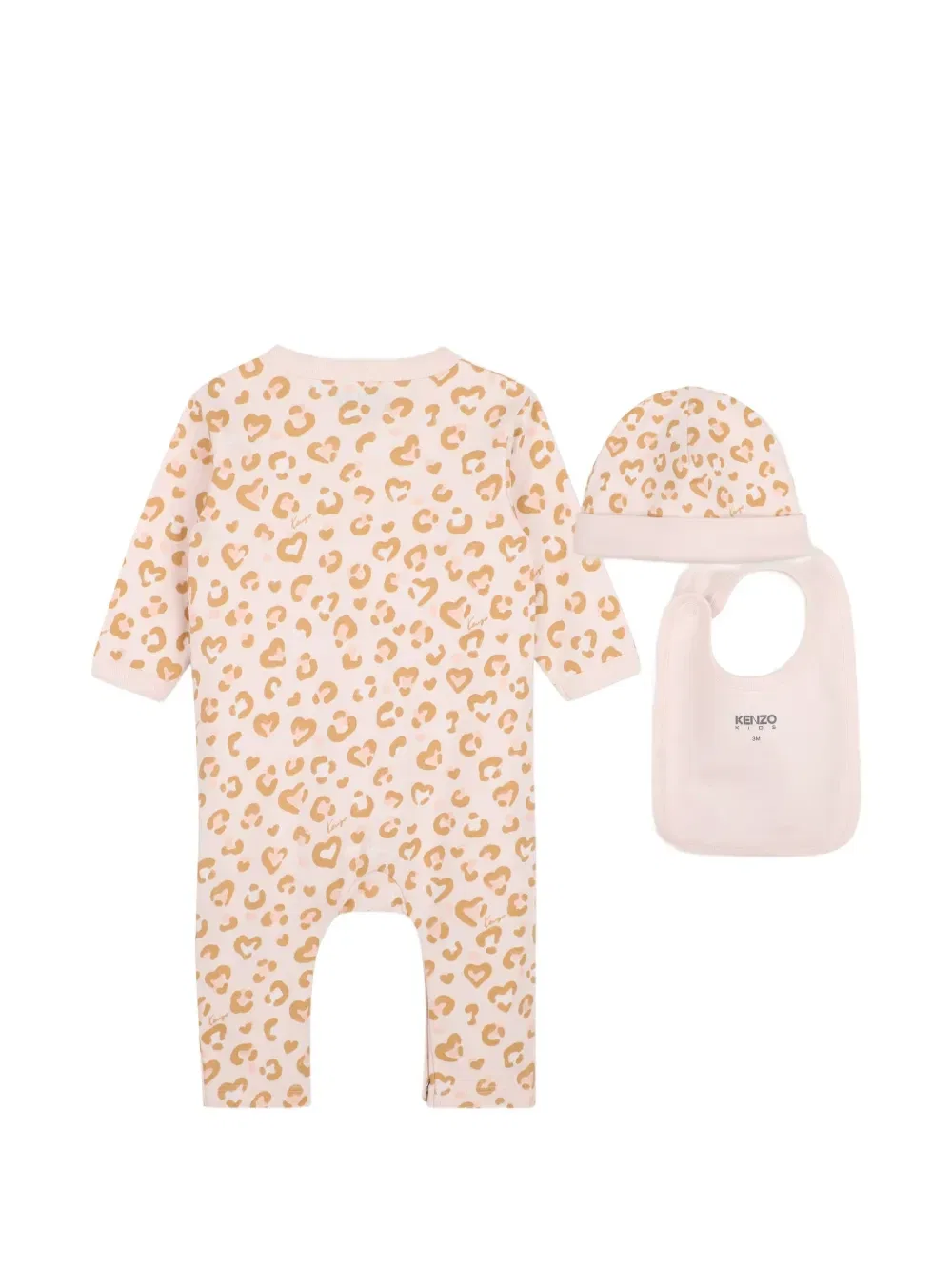 Комплект с леопардовым принтом Kenzo Kids, розовый — фото 2