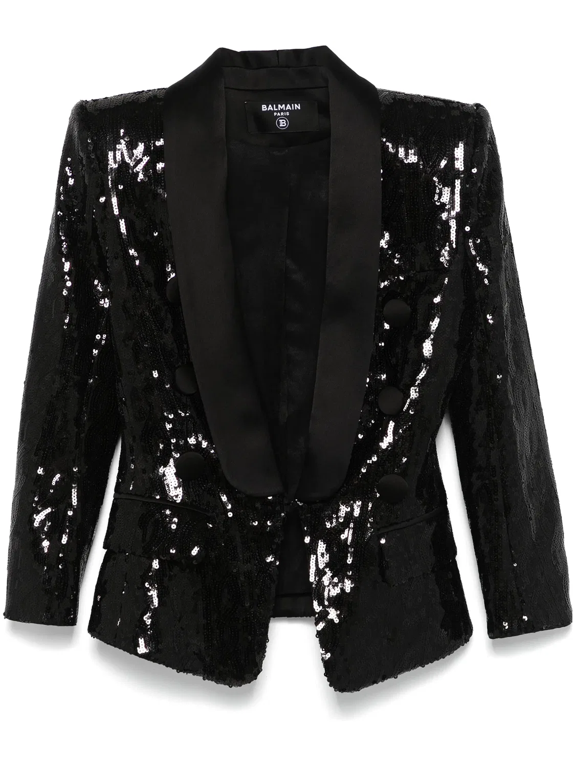 Блейзер с пайетками Balmain, черный