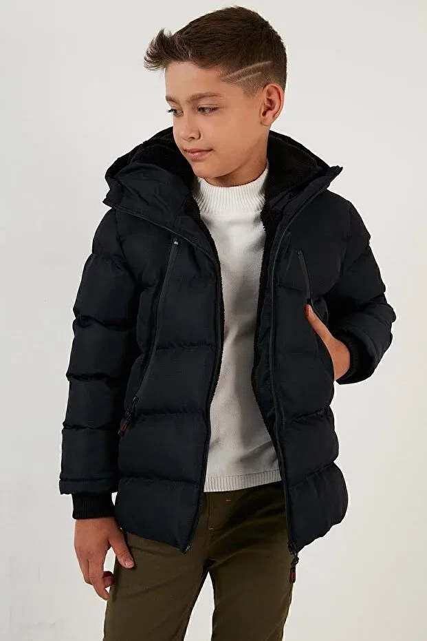 Детское пальто для мальчиков с капюшоном Lela, Navy Blue — фото 2